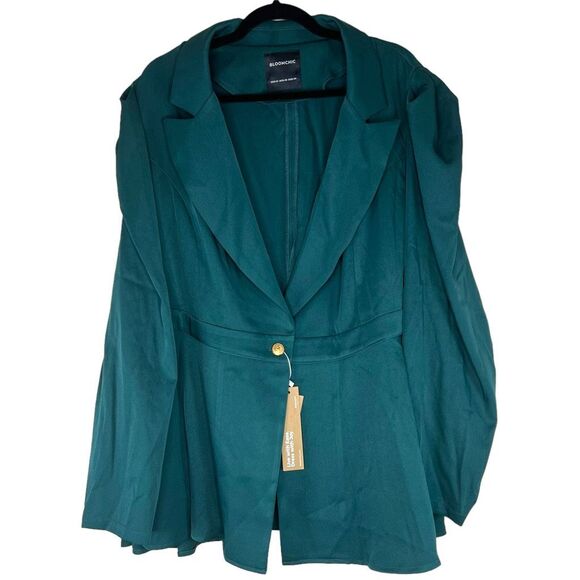 Bloomchic Jackets & Blazers - NEW Bloomchic Green Puff Sleeve Blazer 3X